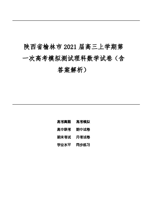 陕西省榆林市2021届高三上学期第一次高考模拟测试理科数学试卷(含答案解析)