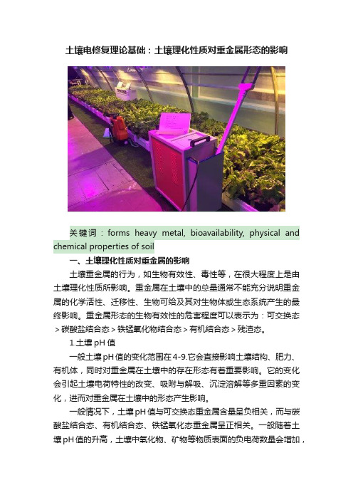 土壤电修复理论基础：土壤理化性质对重金属形态的影响