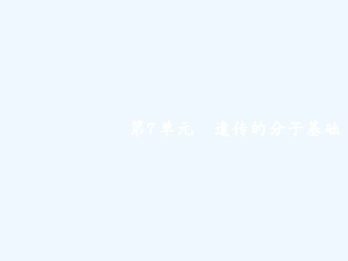 高考生物一轮复习课件：第7单元 遗传的分子基础7.1