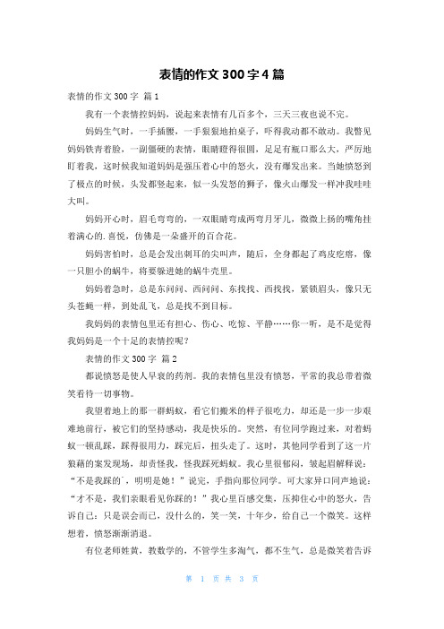 表情的作文300字4篇