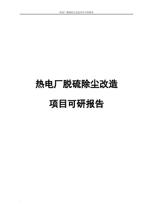 投资建设热电厂脱硫除尘改造项目可研报告