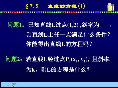 直线的方程(1)——点斜式、斜截式最新版