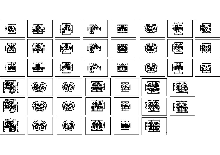 80-140平米经典热门的二三房平面户型设计CAD图纸（共45张）