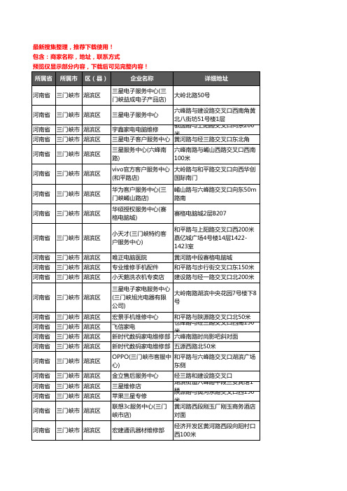 新版河南省三门峡市湖滨区数码维修企业公司商家户名录单联系方式地址大全32家