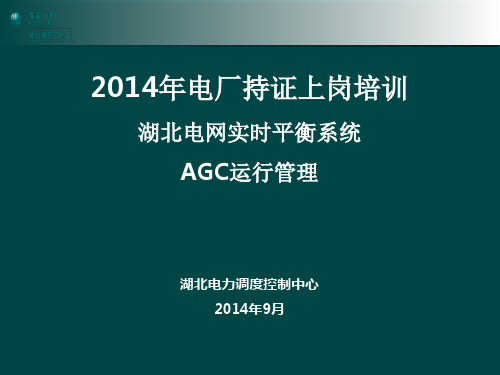 2014年电厂持证上岗培训之湖北电网实时平衡系统及AGC运行管理0902