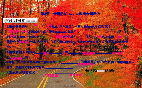 九年级化学上册第5章金属的冶炼与利用第3节金属防护和废金属回收