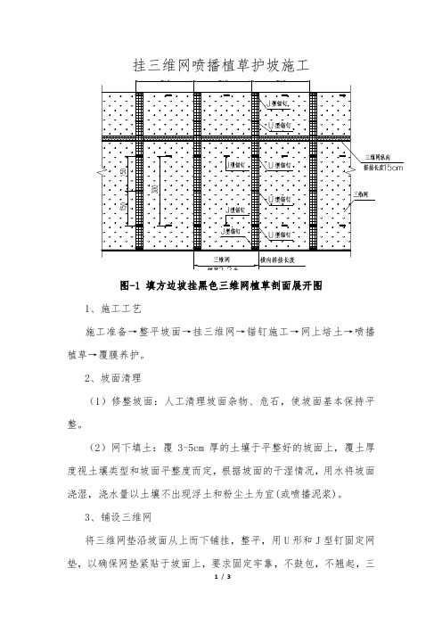 挂三维网喷播植草护坡施工