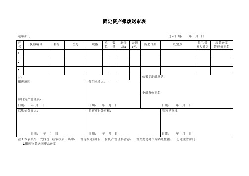 固定资产报废送审表