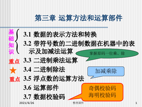 计算机组成与结构(全)第3章运算方法和运算部