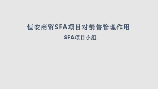 SFA功能介绍PPT课件