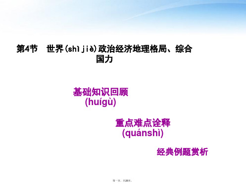 高考地理一轮复习 第十一单元第4节世界政治经济地理格局、综合国力精品课件 人教版