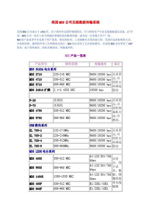 MDS产品