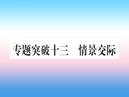 (湖北专用版)2019版中考英语专题高分练 专题突破十三 情景交际实用课件