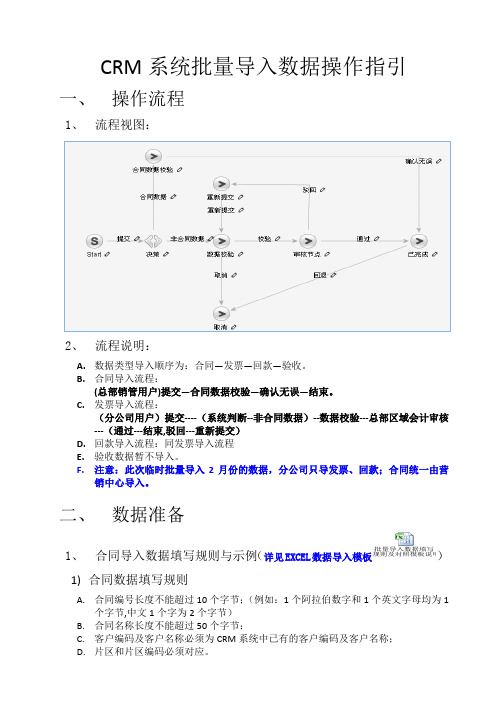 CRM系统批量导入数据操作指引(修改稿)