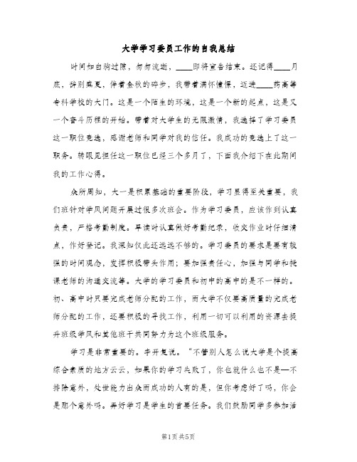 大学学习委员工作的自我总结（2篇）