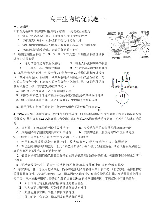 高三生物培优试题1