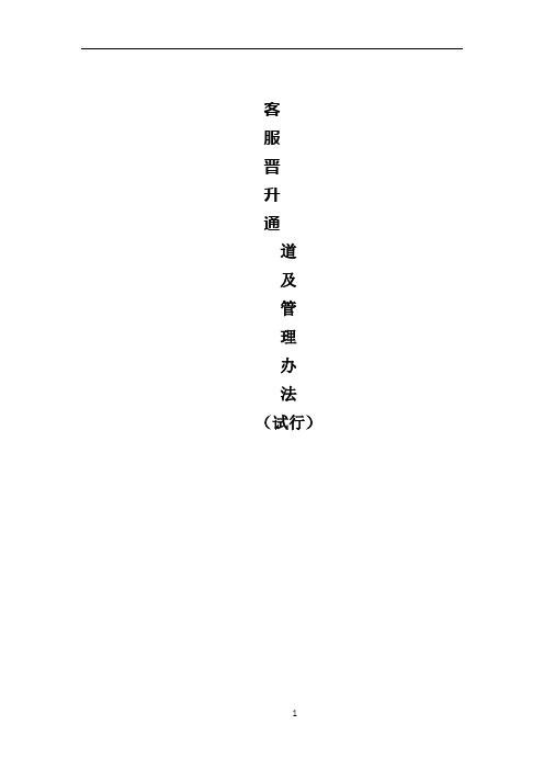 客服人员晋升通道及管理办法方案试行