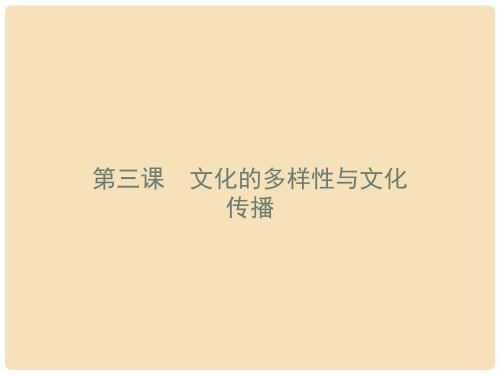 高中政治 3.1 世界文化的多样性课件 新人教版必修3(1)