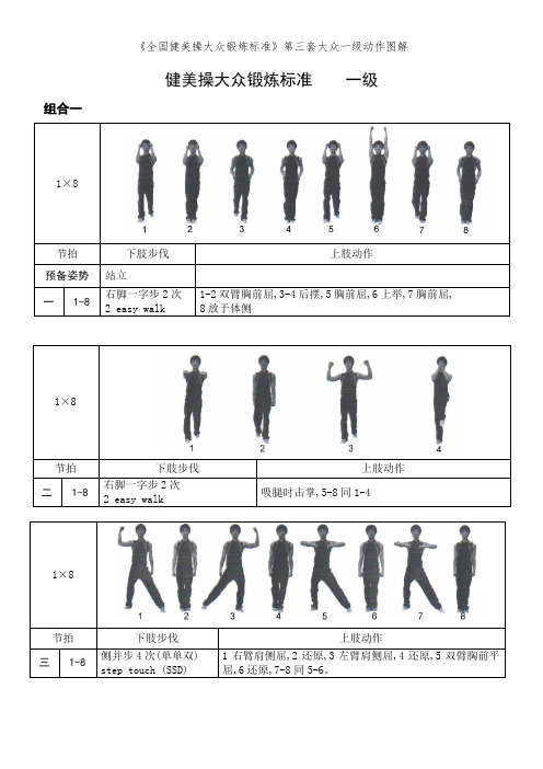 《全国健美操大众锻炼标准》第三套大众一级动作图解