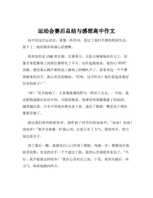 运动会赛后总结与感想高中作文