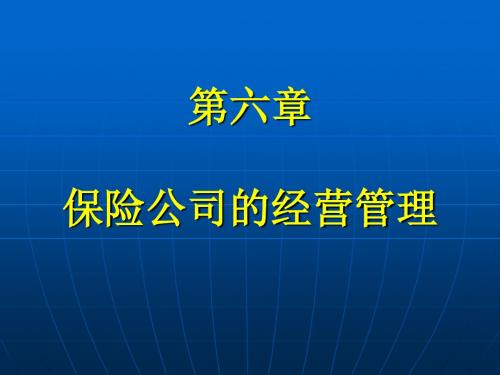 保险学原理与实务_06保险公司的经营管理