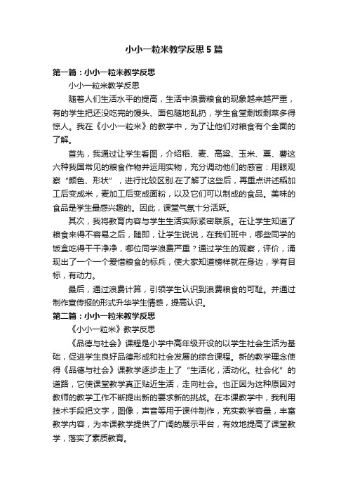 小小一粒米教学反思5篇