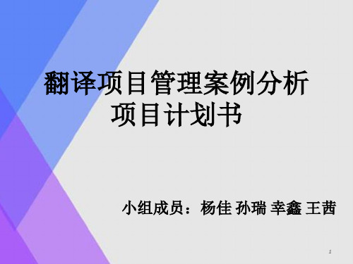 翻译项目管理方案案例分析ppt课件