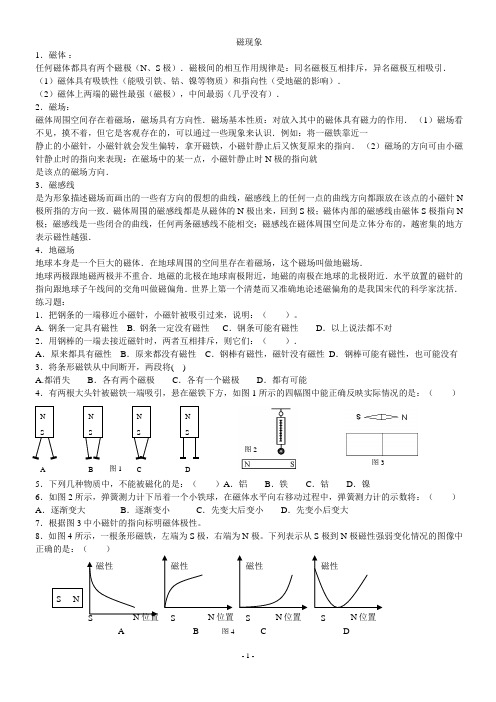 _磁现象练习题_401430