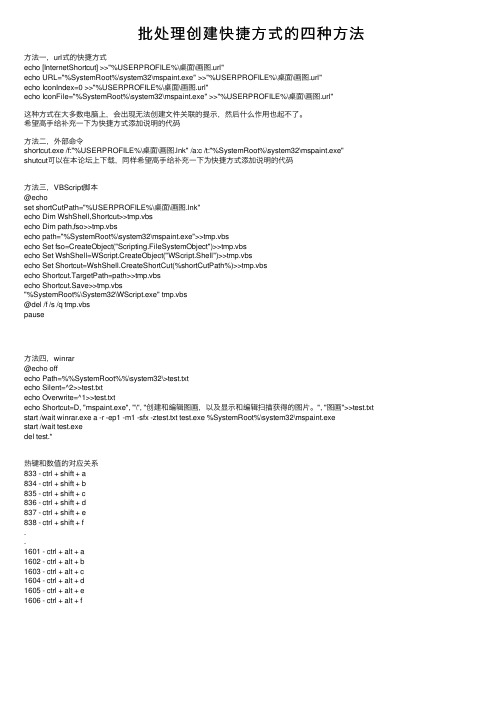 批处理创建快捷方式的四种方法