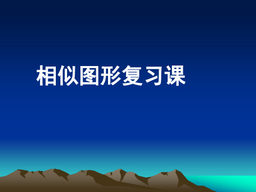 苏科版九年级数学下册课件：第六章《图形的相似》复习(共19张PPT)