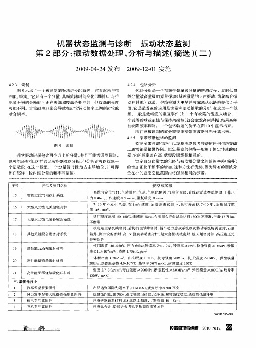 机器状态监测与诊断 振动状态监测 第2部分：振动数据处理、分析与描述(摘选)(二)