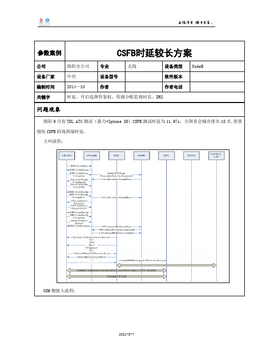 CSFB时延较长优化方案