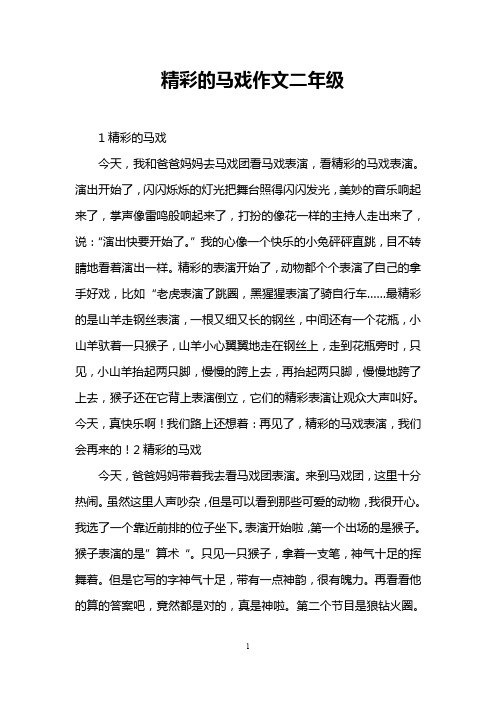 精彩的马戏作文二年级