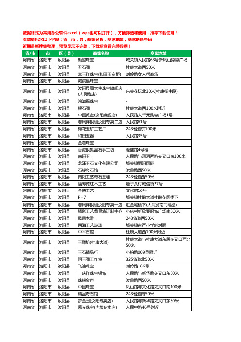 2020新版河南省洛阳市汝阳县工艺品工商企业公司商家名录名单联系电话号码地址大全43家