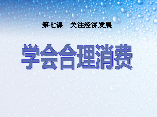 九年级思想品德学会合理消费-课件