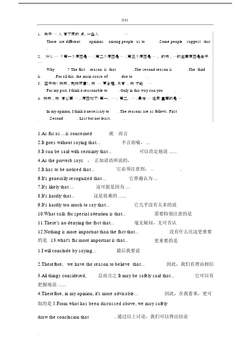 (完整word版)高中英语作文模板必备(word文档良心出品).doc