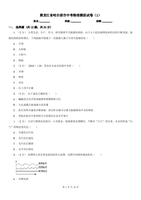 黑龙江省哈尔滨市中考物理模拟试卷(1)