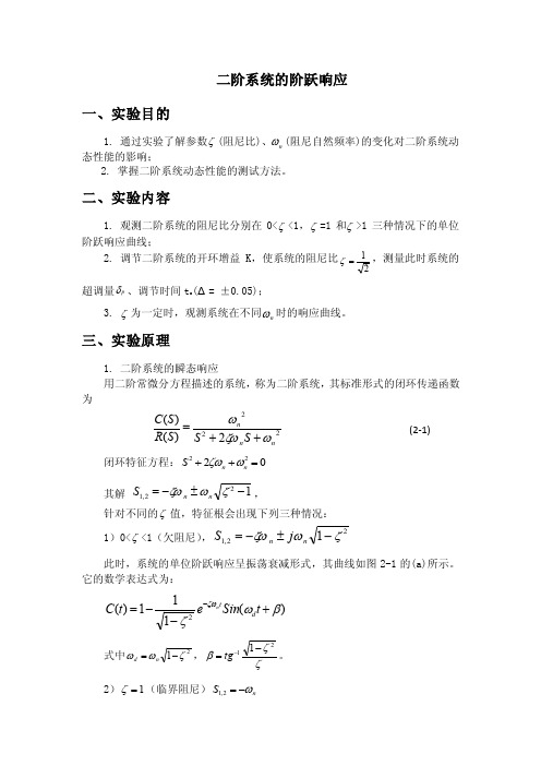 自控原理实验二阶系统的阶跃响应