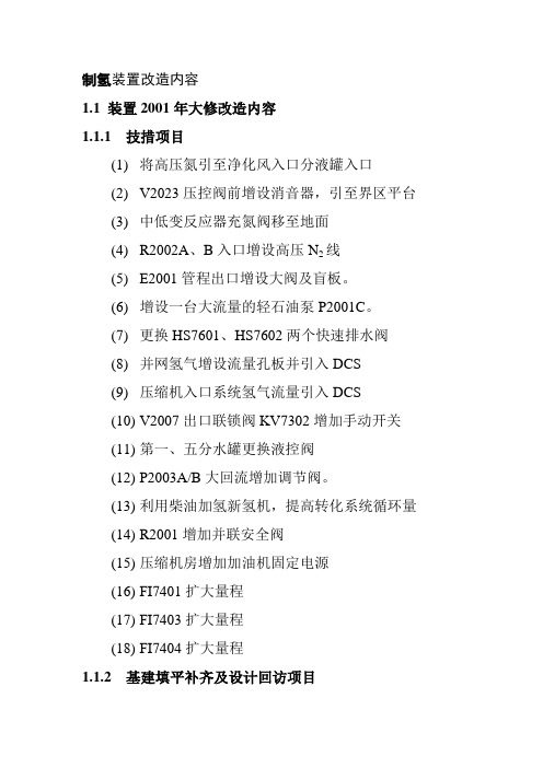 制氢装置改造内容