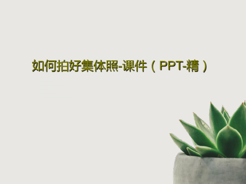 如何拍好集体照-课件(PPT-精)39页PPT