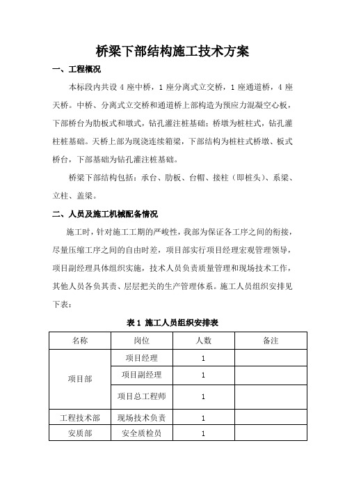 桥梁下部结构施工方案