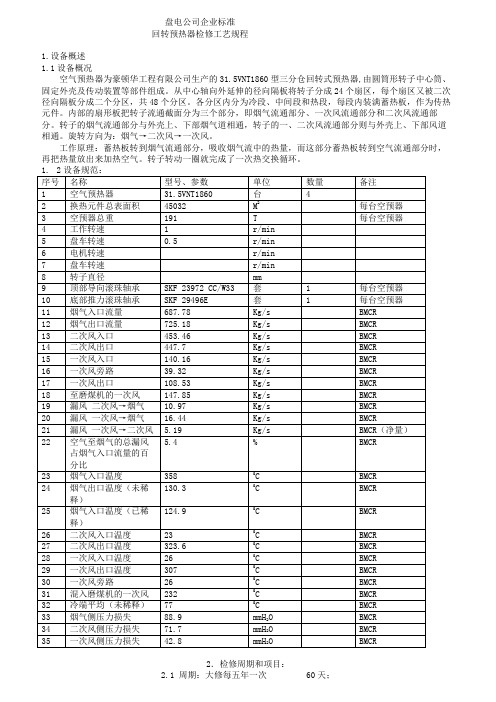 空预器检修规程