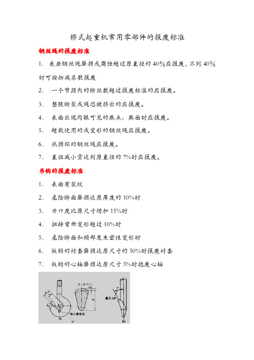 桥式起重机主要零部件的报废标准