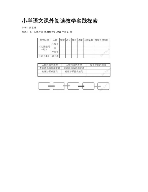 小学语文课外阅读教学实践探索