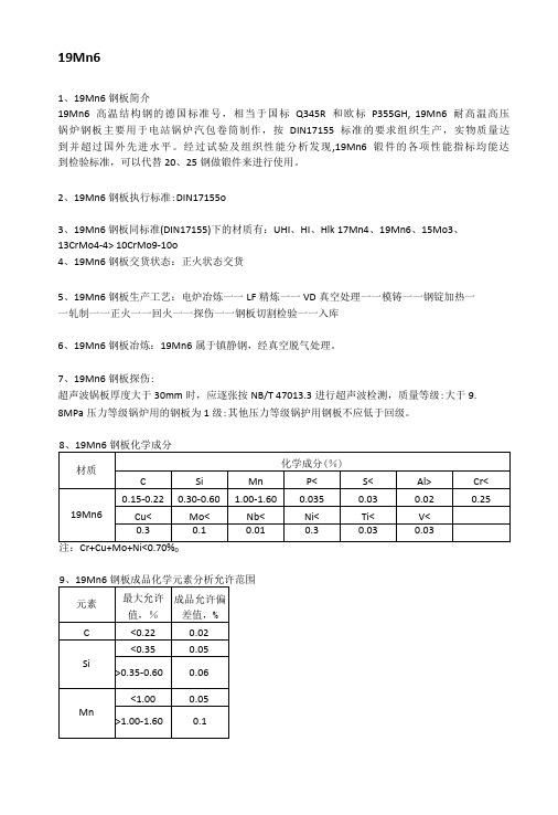 19Mn6钢板力学性能及应用范围