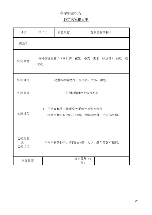 教科版科学三年级下册实验报告单.doc