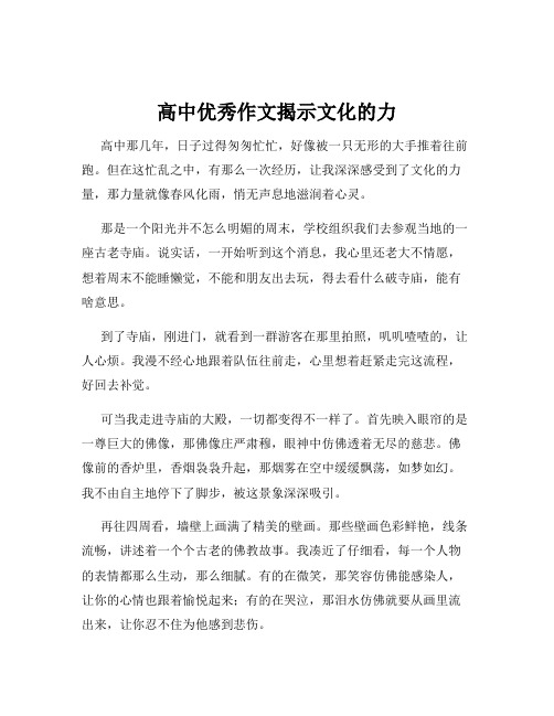 高中优秀作文揭示文化的力