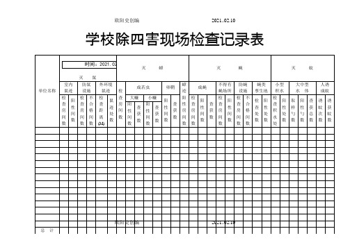 除四害检查评比表之欧阳史创编