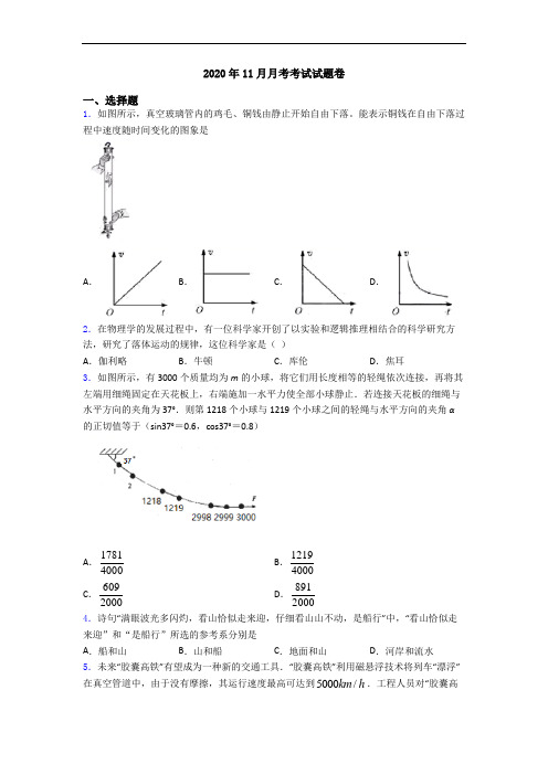 2020年11月月考考试试题卷