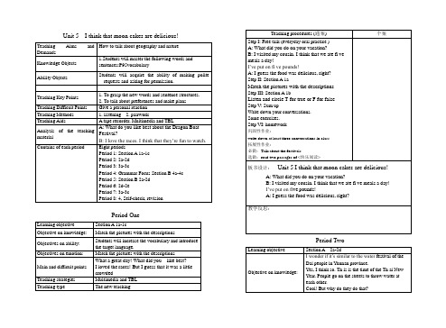 八下 Unit 5  I think that moon cakes are delicious!